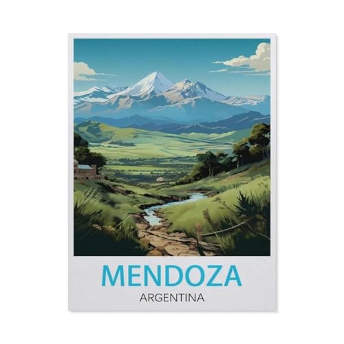 PGCKSK DIY Diamond Painting Set，Mendoza Argentinien Vintage-Reiseposter，Diamantmalerei, handgemachte Stickerei Geschenke für Erwachsene/Kinder（30 x 40 cm/11.81 x 15.74 Zoll）-AU60 von PGCKSK