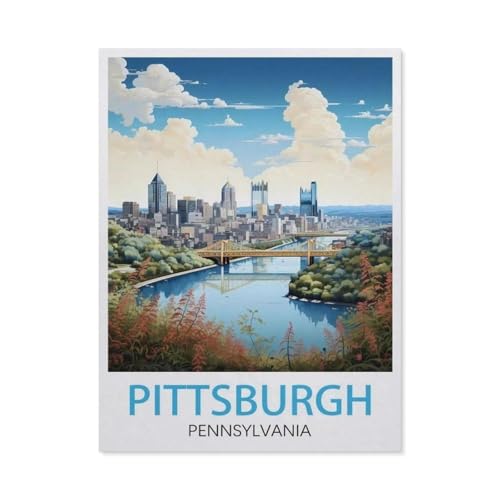 PGCKSK DIY Diamond Painting Set，Pittsburgh Pennsylvania，Diamantmalerei, handgemachte Stickerei Geschenke für Erwachsene/Kinder（40 x 50 cm/15.74 x 19.68 Zoll）-AZ40 von PGCKSK