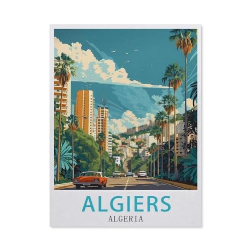 PGCKSK Diamond 5D DIY Diamond Painting，Algerien Algier，3D-Stickerei Kreuzstich-Mosaik-Malerei-Dekor（50 x 60 cm/19.68 x 23.62 Zoll）-AY48 von PGCKSK