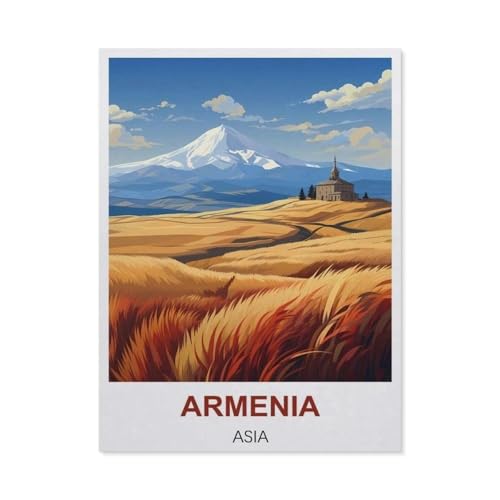 PGCKSK Diamond Painting，Armenien Asien Vintage Reiseposter，DIY 5d Diamant Painting Bilder, Diamant malerei Kits Malen nach Zahlen Wohnzimmer Bilder für die Inneneinrichtung（40 x 50 cm）-BI29 von PGCKSK