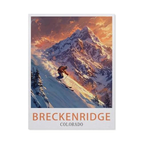 PGCKSK Diamond Painting，Colorado Breckenridge，Crystal Embroidery Beads 5D Full Round Cross Stitch Kit Handwork Mosaic（50 x 60 cm/19.68 x 23.62 Zoll）-AZ23 von PGCKSK