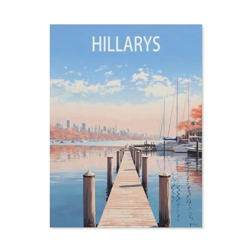 PGCKSK Diamond Painting，Hillarys Reiseposter Westaustralien，DIY 5d Diamant Painting Bilder, Diamant malerei Kits Malen nach Zahlen Wohnzimmer Bilder für die Inneneinrichtung(30 x 40 cm)-AO89 von PGCKSK