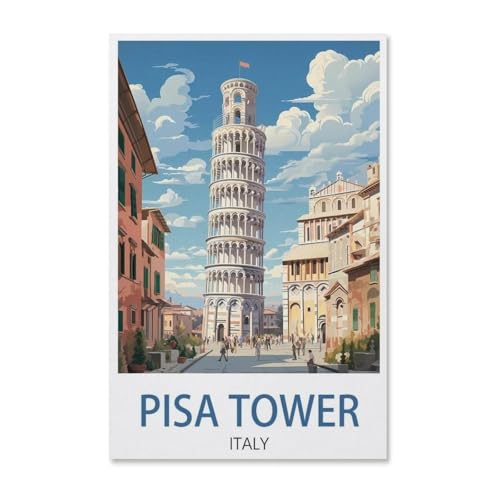 PGCKSK Diamond Painting，Pisa Tower Italien，DIY 5d Diamant Painting Bilder, Diamant malerei Kits Malen nach Zahlen Wohnzimmer Bilder für die Inneneinrichtung(30x40cm)-Y84 von PGCKSK