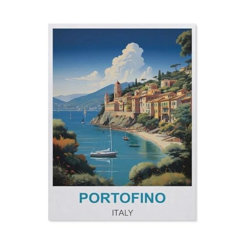 PGCKSK Diamond Painting，Portofino Italien，Diamant Malerei Kunst Stickerei Kreuzstich Bilder Geschenk Wanddekoration（40 x 50 cm/15.74 x 19.68 Zoll）-BI82 von PGCKSK