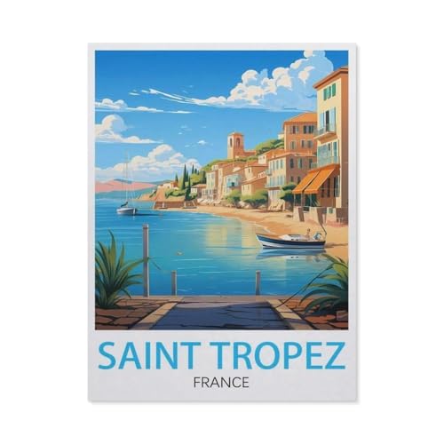 PGCKSK Diamond Painting，Saint Tropez Frankreich，DIY 5d Diamant Painting Bilder, Diamant malerei Kits Malen nach Zahlen Wohnzimmer Bilder für die Inneneinrichtung（30 x 40 cm/11.81 x 15.74 Zoll）-AY89 von PGCKSK