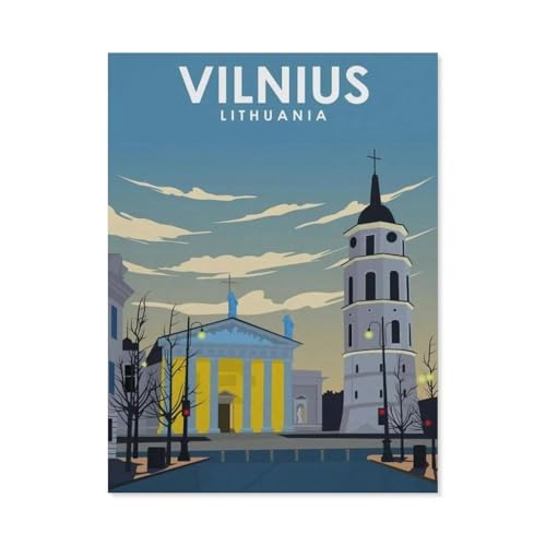 PGCKSK Diamond Painting，Vilnius, Litauen，Diamant Malerei Kunst Stickerei Kreuzstich Bilder Geschenk Wanddekoration(40 x 50 cm/15.74 x 19.68 Zoll)-AS42 von PGCKSK