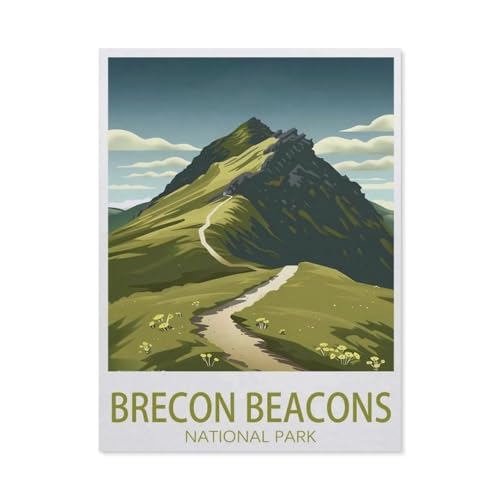 PGCKSK Full Round Drill 5d DIY Diamond Painting，Brecon Beacons National Park，Diamond Embroidery Wall Home Decoration Kids Gift（50 x 60 cm/19.68 x 23.62 Zoll）-AY12 von PGCKSK