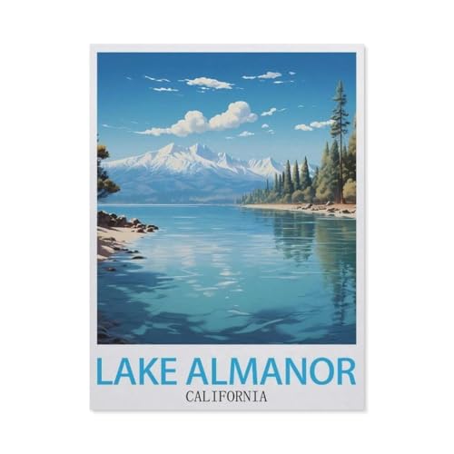 PGCKSK Full Round Drill 5d DIY Diamond Painting，Lake Almanor California，Diamond Embroidery Wall Home Decoration Kids Gift（30 x 40 cm/11.81 x 15.74 Zoll）-AX72 von PGCKSK