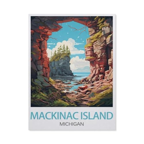 PGCKSK Mackinac Island Michigan，Full Round Diamond 5D DIY Diamond Painting 3D Stickerei Kreuzstich Mosaik Gemälde Dekor（50 x 60 cm/19.68 x 23.62 Zoll）-AZ54 von PGCKSK