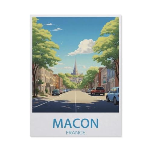 PGCKSK Macon France Straßen-Poster,DIY Diamant Stickerei volle Round Bohrer 5d DIY Diamant malerei mosaik dekoration(30 x 40 cm/11.81 x 15.74 Zoll)-AN33 von PGCKSK