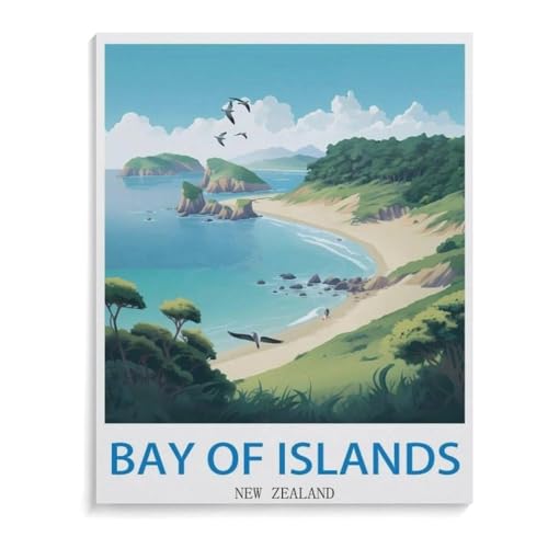 PGCKSK Neuseelands Bay of Islands，Full Round Diamond 5D DIY Diamond Painting 3D Stickerei Kreuzstich Mosaik Gemälde Dekor(30x40cm L62 von PGCKSK