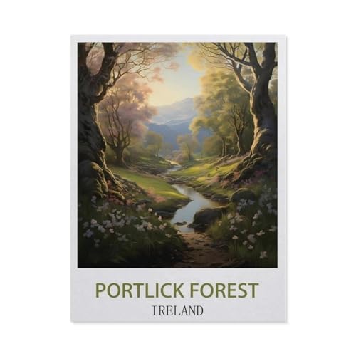 PGCKSK Portlick Forest, Irland，Full Round Diamond 5D DIY Diamond Painting 3D Stickerei Kreuzstich Mosaik Gemälde Dekor（50 x 60 cm/19.68 x 23.62 Zoll）-AC10 von PGCKSK