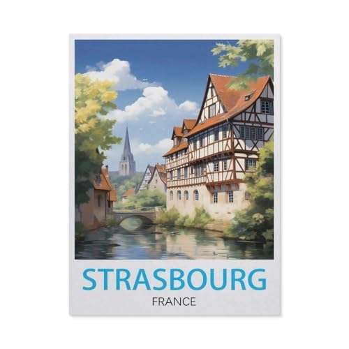 PGCKSK Straßburg, Frankreich，Full Round Diamond 5D DIY Diamond Painting 3D Stickerei Kreuzstich Mosaik Gemälde Dekor（50 x 60 cm/19.68 x 23.62 Zoll）-AY94 von PGCKSK