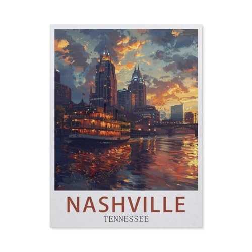 PGCKSK Tennessee Nashville，DIY Diamant Stickerei volle Round Bohrer 5d DIY Diamant malerei mosaik dekoration（50 x 60 cm/19.68 x 23.62 Zoll）-AZ35 von PGCKSK