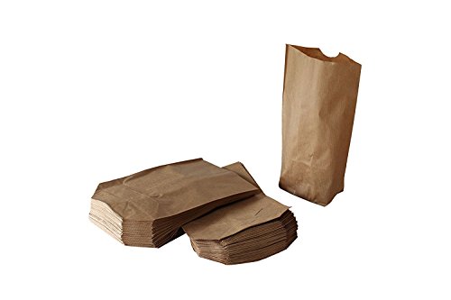 Kreuzbodenbeutel aus Papier - 14,5 x 21 cm für 0,5 kg - BRAUN - UNGEFÄDELT (1000 Stück) von PGV