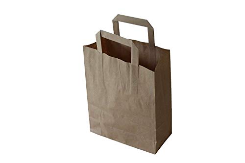 PGV Papiertragetaschen mit Flachhenkel BRAUN 22 + 10 x 36 cm (25 Stück) von PGV