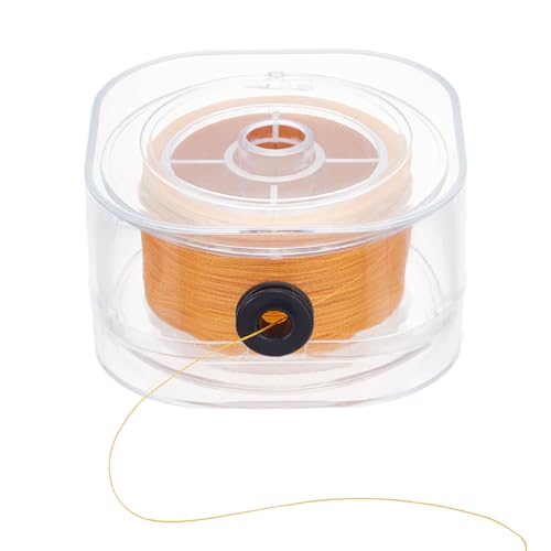 PH PandaHall 0.2mm Perlengarn, 200m gewachstes Baumwollgarn Schnur für Saatperlen Faden zum Nähen Nicht-elastische Fadenschnur mit Aufbewahrungsbox für Sicken Schmuckherstellung Leder Crafting, Orange von PH PandaHall