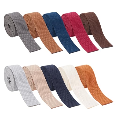 PH PandaHall 10 Farben 27.4m Baumwolle Gurtband 32mm Polycotton-Band Heavy Sewing Webbing Flat Polyester Baumwolle Gurtband für Kunsthandwerk Haustier Halsbänder Leine Rucksack Riemen Gürtel Stoff von PH PandaHall