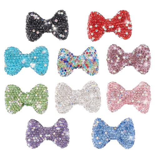 PH PandaHall 10 Farben Bowknot Focal Perlen Für Stift Kristall Strassperlen Polymer Tonperlen Pflasterperlen Für Perlenstifte Schlüsselanhänger Armbänder Schmuck von PH PandaHall