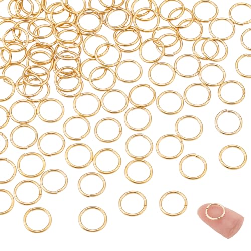 PH PandaHall 100 Stück 24 Karat Vergoldete Biegeringe 10mm Offene Biegeringe Messing O Ringe Goldener Verbindungsring Metallringe Verbindungsstücke Für Die DIY Schmuckherstellung von PH PandaHall