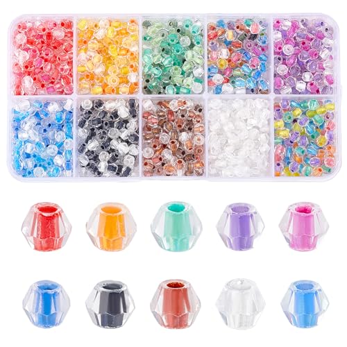 PH PandaHall 1000 Stück 4mm Kristallperlen 12 Farbe Facettierte Glasperlen Kleine Briolette Rondelle Perlen Für Die Herstellung von DIY Schmuck Armbändern Halsketten Und Ohrringen von PH PandaHall