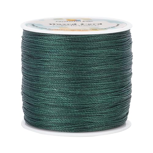 PH PandaHall 115 Yards 1mm Gewachste Schnüre, Dunkelgrüner Gewachster Polyesterfaden, Gewachster Perlenfaden, Gewachster Faden Für DIY Armbänder, Taillenperlen, Schmuckherstellung, Makramee. von PH PandaHall