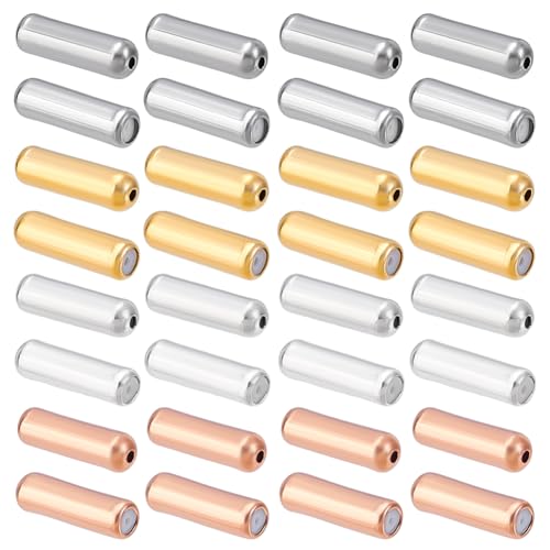 PH PandaHall 120 Stück 4 Farben Pin Endkappen, Messing Brosche Pin Stick Rückseite Revers Pin Endkappe Brosche Pins Stopper Stopper Pin Keepers Verriegelung Verschluss für Brosche Ohrringe Schmuck DIY von PH PandaHall