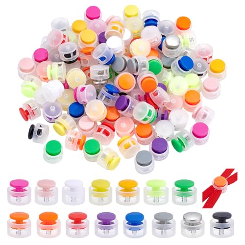 PH PandaHall 120 Stück Kordelstopper aus Kunststoff Für Kordelzug 15 Farben Kordelstopper Verschluss 16.5mm Klare Runde Knebelstopper Für Schnürsenkel und Jogginghosen PH PandaHall 120 Stück Kordelstopper aus Kunststoff Für Kordelzug 15 Farben Kordelstopper Verschluss 16.5mm Klare Runde Knebelstopper Für Schnürsenkel und Jogginghosen von PH PandaHall