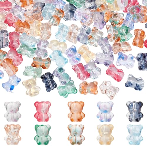 PH PandaHall 140 Stück 10 Farben Bärenkristallperlen, Bär-Glas-Abstandsperlen Handgefertigte Lampwork-Bär-Perlen Bunte Süße Bärenperlen Für Schlüsselanhänger, Ohrringe, Halskette, Schmuckherstellung PH PandaHall 140 Stück 10 Farben Bärenkristallperlen, Bär-Glas-Abstandsperlen Handgefertigte Lampwork-Bär-Perlen Bunte Süße Bärenperlen Für Schlüsselanhänger, Ohrringe, Halskette, Schmuckherstellung von PH PandaHall