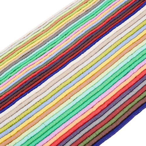 PH PandaHall 14000 Stück 40 Stränge Polymer Ton Flachperlen 20 Farben Handgefertigte Heishi Tonperlen Flache Runde Perlen Scheibenperlen Für DIY Schmuckherstellung Armbänder Herstellung 4 6mmmm von PH PandaHall