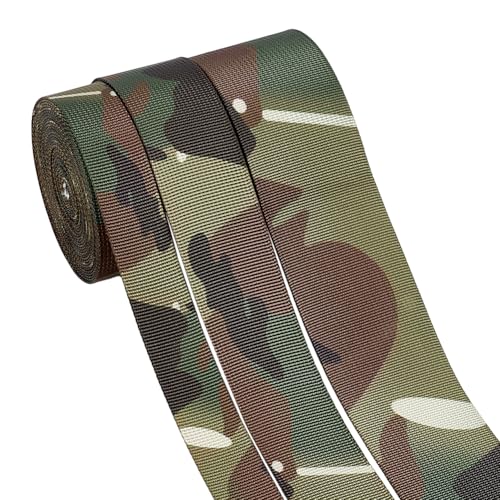 PH PandaHall 15 Yards 3 Größen Polyester Gurtband 1~1 7/8 Zoll Camouflage Band Strapazierfähiges Gurtband Für Kunsthandwerk Reparatur von Sicherheitsgurt Halsbändern von PH PandaHall