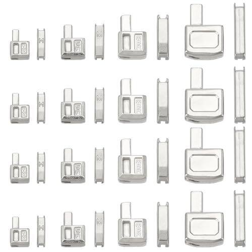 PH PandaHall 16 Sätze Reißverschluss Schieberegler Retainer #3#5#8#10 Reißverschluss-Stopper Silber Metall Einfügung Pin Zipper Unten Reißverschluss Reparatur Kit für Jacken Mäntel Reißverschluss von PH PandaHall