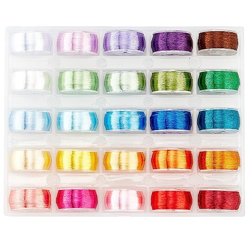 PH PandaHall 1600 ~ 1900 Yards Polyester Perlenfaden 0,1 mm Bunte Handwerk Schnur 10 Farben Hochglanz Einstrangfaden Polyester Schnur Schnur für Haarschmuck Makramee Handwerk Schmuck Herstellung von PH PandaHall