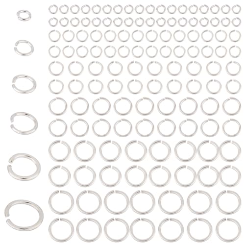 PH PandaHall 180 Stück 925 offene Biegeringe Mit Sterling Silber Beschichtung 3/4/5/6/7/8mm O Ring Verbinder Schmuckherstellung Kreisverschluss Verbindungsringe Mini Ring Verbinder Für Schmuckhandwerk von PH PandaHall