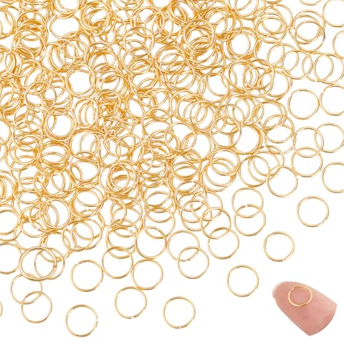 PH PandaHall 18K Vergoldeter Offener Biegering 400 Stück 8mm Verbindungsring Messing Biegering 18 Gauge O Ringe Verbinder Für Schmuckherstellung DIY Basteln von PH PandaHall