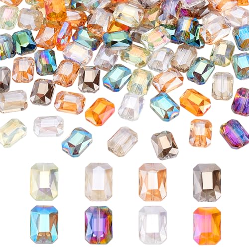 PH PandaHall 18x13mm Facettierte Perlen 104 Stück 8 Farben Kristallperlen Flache Perlen Große Glasperlen Für Die Herstellung von Schmuck Armbändern Halsketten Und Ohrringen von PH PandaHall