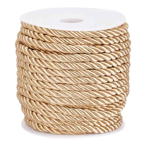 PH PandaHall 19.2m 8mm Fenster Bastelschnur Gold Handmade Cording Trim Dekorative Schnur Graduierung Ehre Kordeln Gedrehte Handfasting geflochtene Schnur für Hochzeit Lampenschirm von PH PandaHall