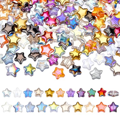 PH PandaHall 200 Stück 10 Farben Glas Sternperlen 8mm 10mm Galvanisierte Kristallperlen ab Farbe Bastelperle Für Die Herstellung von Schmuck Armbändern Halsketten Und Ohrringen PH PandaHall 200 Stück 10 Farben Glas Sternperlen 8mm 10mm Galvanisierte Kristallperlen ab Farbe Bastelperle Für Die Herstellung von Schmuck Armbändern Halsketten Und Ohrringen von PH PandaHall