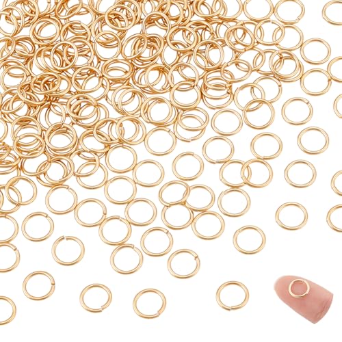 PH PandaHall 200 Stück 24 Karat Vergoldete Biegeringe 8mm Offene Biegeringe Messing O Ringe Goldener Verbindungsring Metallringe Verbindungsstücke Für Die DIY Schmuckherstellung von PH PandaHall