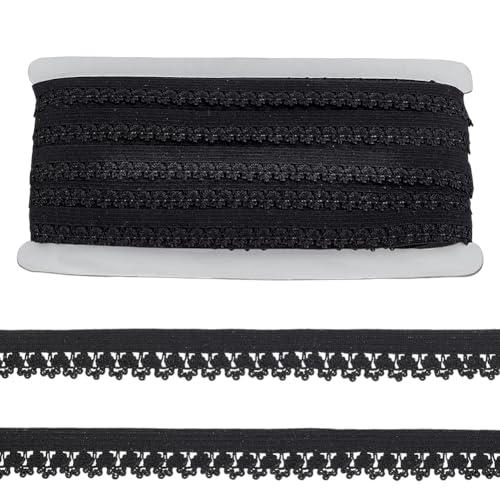 PH PandaHall 21 Yards Elastische Spitze 5/8 Zoll (15mm) Elastisches Stretch Spitzenband Einschneidig Picot Besatz Für Haarbänder Stirnbänder Höschen Kleidungsstücke Zum Nähen von PH PandaHall