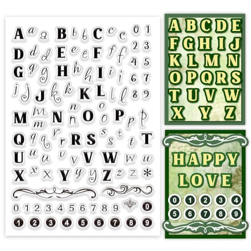 PH PandaHall 26 Alphabet Buchstaben Transparentstempel Zahlen Silikonstempel Großbuchstaben Kleinbuchstaben Gummistempel Transparente Siegelstempel Für Die Kartengestaltung Scrapbooking von PH PandaHall