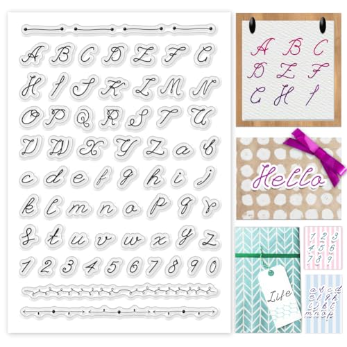 PH PandaHall 26 Alphabet Transparente Siegelstempel Großbuchstaben Kleinbuchstaben Transparente Stempel Zahlen Silikonstempel Gummistempel Für Die Kartengestaltung Scrapbooking von PH PandaHall