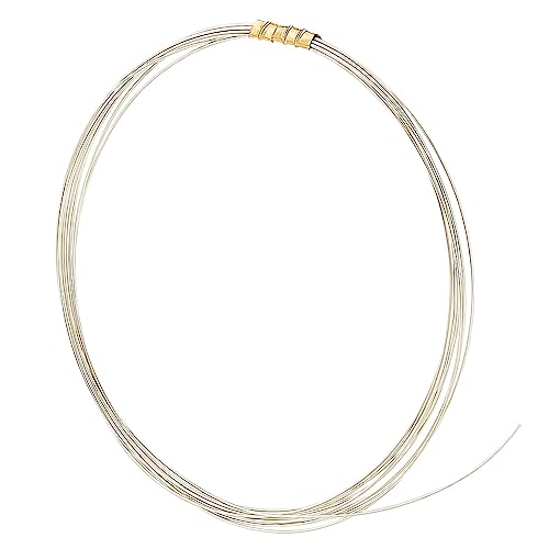 PH PandaHall 2m/6.56 Fuß Sterlingsilberdraht 26 Gauge Harter Bastel Schmuckdraht Biegsamer Metallperlendraht 0.4 mm Perlenschnurdraht Zum Formen von Armbändern Ohrringen Schmuckherstellung von PH PandaHall