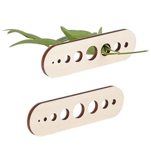 PH PandaHall 2pcs Oval Herb Stripper hölzerne Gemüse Blatt Entferner Holz Herb Stripper mit 8 Löchern Rustic Safe Küche Werkzeug für Köche, Kochen, Loch: 2-16mm von PH PandaHall