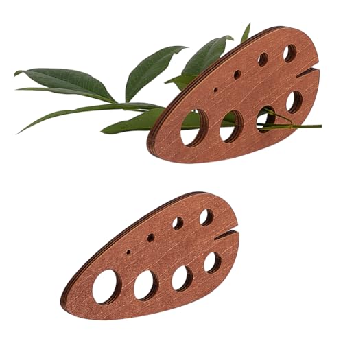 PH PandaHall 2pcs Teardrop Wooden Herb Stripper 8 Löcher Herb Pealer Wood Leaf Remover Herb Stripping Herb Stripper Tool für Küchenhelfer Koch, Loch: 2~16mm von PH PandaHall