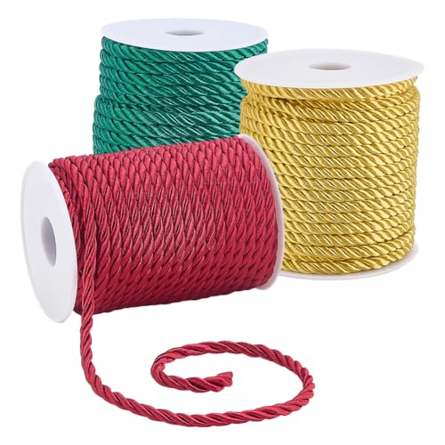 PH PandaHall 3 Rollen Gedrehte Kordel Mit Weihnachtsmotiv 5mm Geflochtenes Seil 3 Lagige Garnschnur 3 Farben Dekoratives Gedrehtes Seidenseil Für Weihnachtsdekoration Verschönerung Kostüm Kordeln 18m PH PandaHall 3 Rollen Gedrehte Kordel Mit Weihnachtsmotiv 5mm Geflochtenes Seil 3 Lagige Garnschnur 3 Farben Dekoratives Gedrehtes Seidenseil Für Weihnachtsdekoration Verschönerung Kostüm Kordeln 18m von PH PandaHall