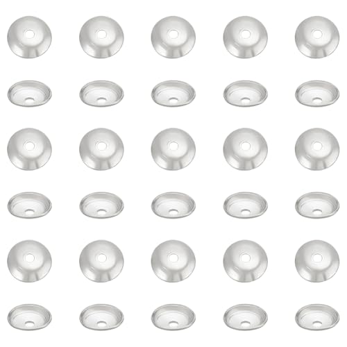 PH PandaHall 30 Stück 925 Perlenkappen Aus Sterlingsilber 4mm Runde Abstandsperlenkappen Schmuck Endkappen Bügel Für Die DIY Herstellung von Ohrringen Armbändern Und Halsketten von PH PandaHall