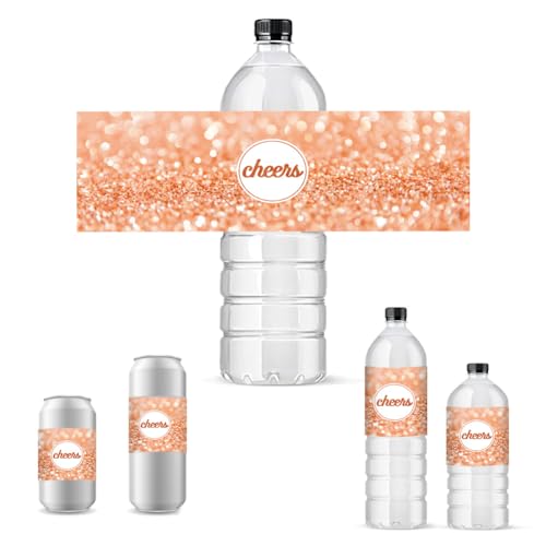 PH PandaHall 30 Stück Cheers Weinetiketten Glitzernde Wasserflaschenaufkleber Personalisierte Flaschenverpackungen Dekorationen Selbstklebende Champagner Abdeckungsetiketten Für Hochzeit Geburtstag von PH PandaHall