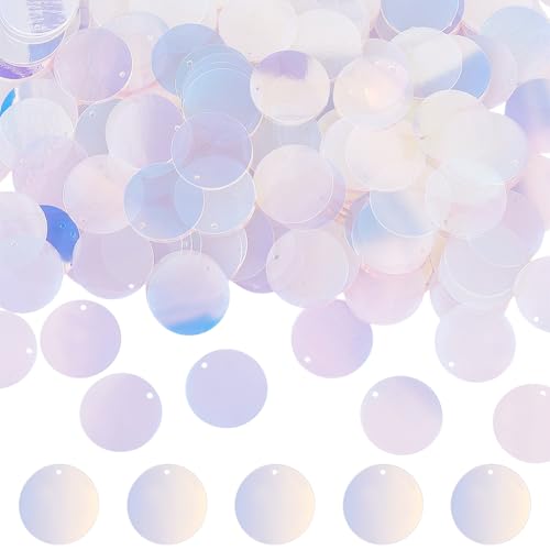 PH PandaHall 300pcs Flache Runde Pailletten 25mm Regenbogen Pailletten loser Pailletten Transparente Spangles schillernde Applique Paillettes mit Loch für Basteln Party Hochzeit Dekoration von PH PandaHall