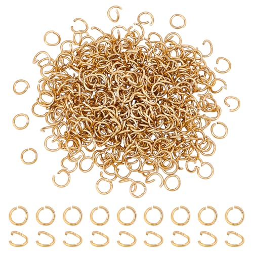 PH PandaHall 400 Stück 18K Vergoldete Biegeringe 304 O Ringe Aus Edelstahl Verbindungsring Metallringe Schmuckverbinder Für DIY Bastelarbeiten Silber 6x0.8mm von PH PandaHall